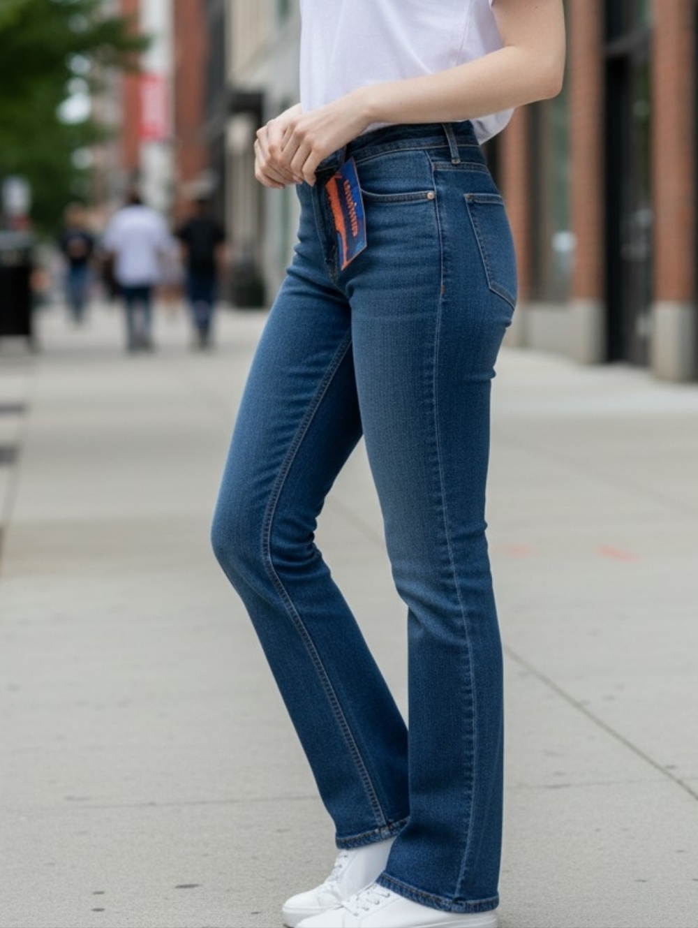NEW! High-Rise Slim Bootcut Jeans — Blue Wash 4535